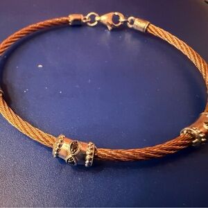 Chic Women's Copper and Silver Bracelet